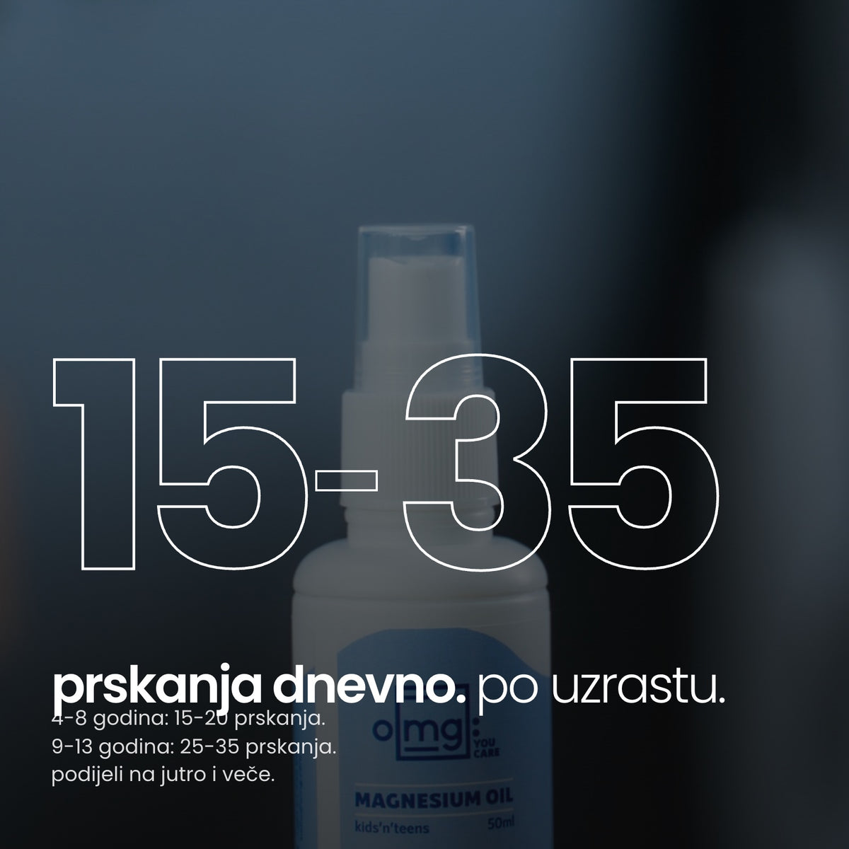 15-35 prskanja dnevno za djecu po uzrastu