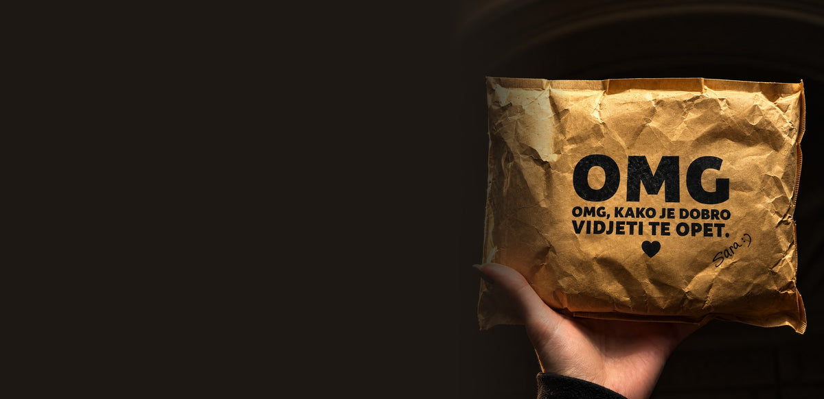 omg paket u kraft koverti: omg, kako je dobro vidjeti te opet.